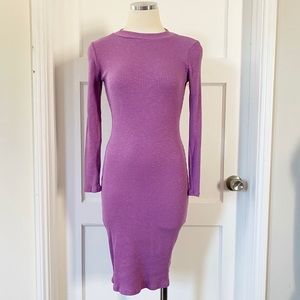 Fashion Nova Ribbed Bodycon Purple Dress Size M